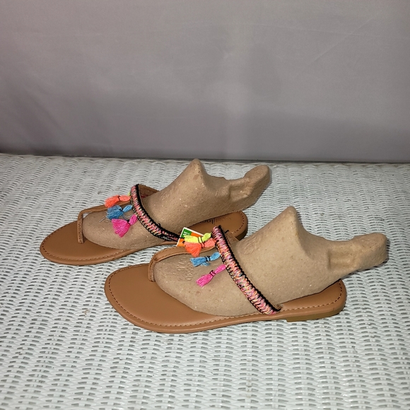 Women's sandals Multi-colored size 7/8 treads decorative - Picture 2 of 5